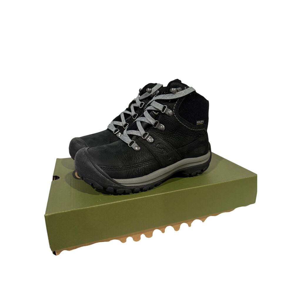 Keen Kaci III Winter Mid Waterproof Boots Black Steel Gray Womens Size 5.5 NEW